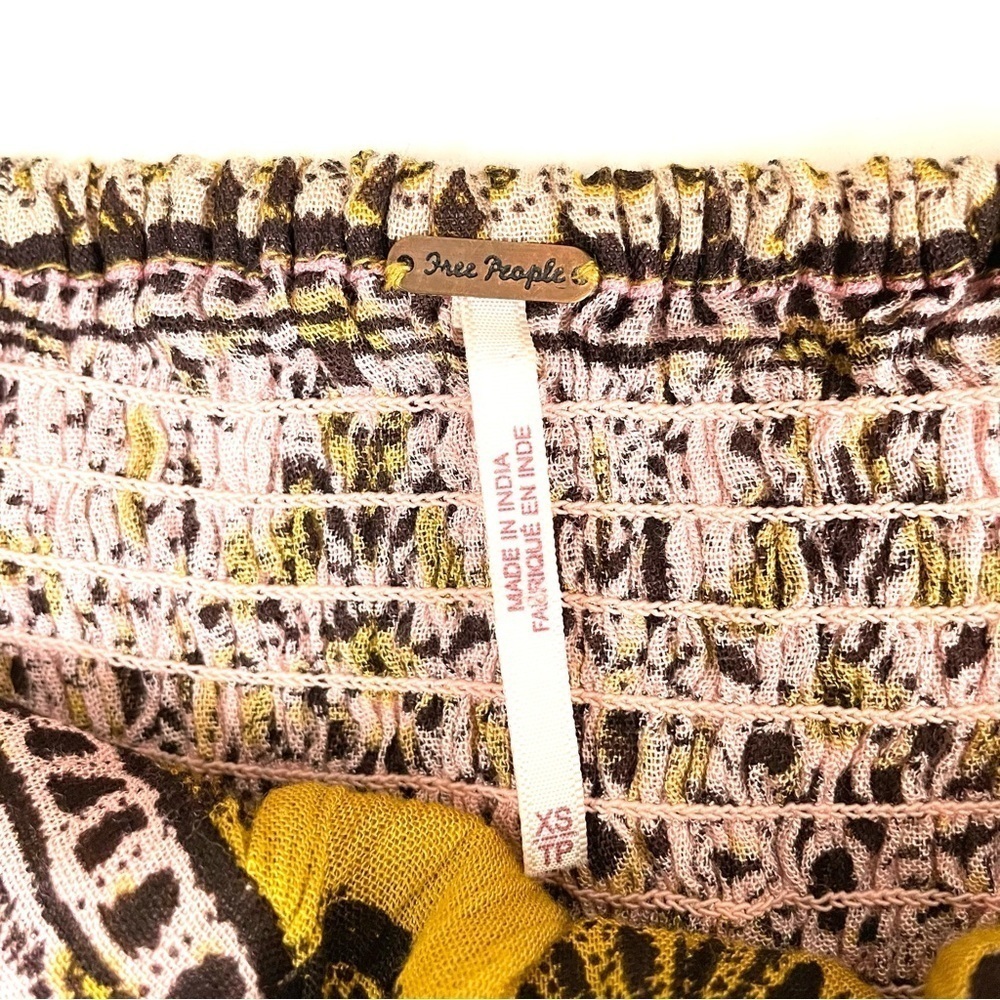 Free People Mariabelle Yellow Mustard Jumpsuit Boho Moroccan XS - Picture 11 of 15
